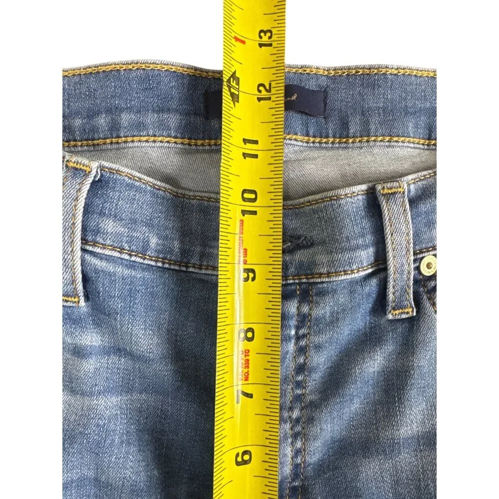 7 For All Mankind Skinny Jeans Womens 28 Blue Stretch Denim Mid Rise Button Fly